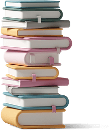 Tall stack of books